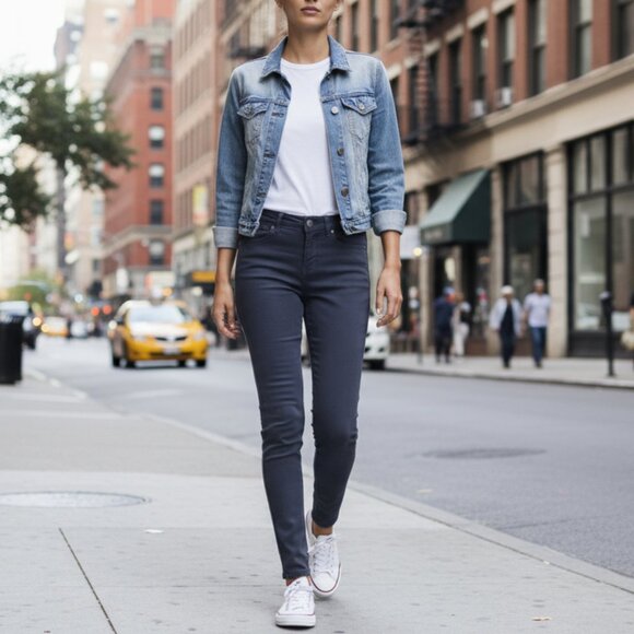 ALICE + OLIVIA Made in USA Women's Jeans Stretch Navy 80% Cotton  size 26 - Picture 1 of 15